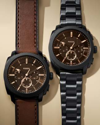 Fossil Machine Chronograph Black Stainless Steel Watch FS6097 Fossil