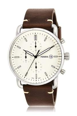 Fossil The Commuter Chronograph Brown Leather Watch Fossil