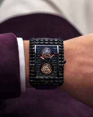 Jacob & Co. Billionaire Double Tourbillon Angel Cut (Black Treated Diamond Edition). 