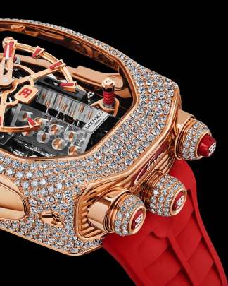 Jacob & Co. Bugatti Chiron Tourbillon Rose Gold Diamond Pavé 