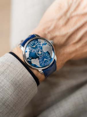 Jacob & Co. The World Is Yours Dual Time Zone (Platinum & Blue Dial Edition). 