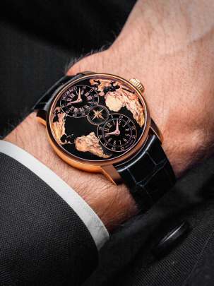 Jacob & Co. The World Is Yours Dual Time Zone (Rose Gold & Black Dial Edition) Jacob (B)