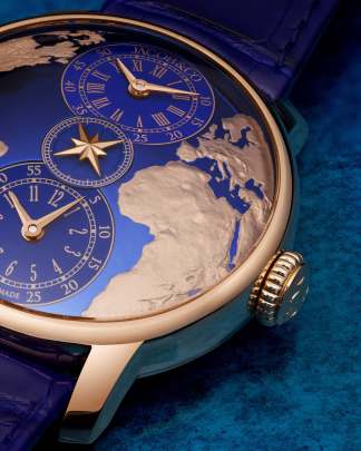 Jacob & Co. The World Is Yours Dual Time Zone (Rose Gold & Blue Dial Edition) (Reference: WT110.40.AA.AA.ABALA). Jacob (B)