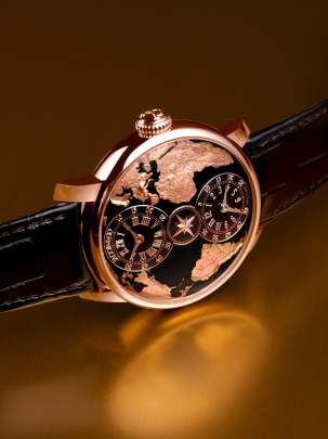 Jacob & Co. The World Is Yours Dual Time Zone (Rose Gold & Black Dial Edition) Jacob (B)