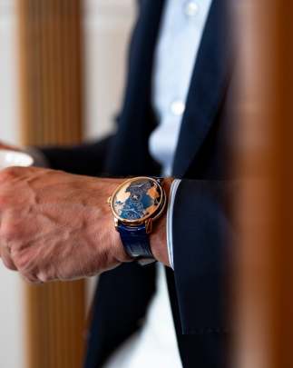 Jacob & Co. The World Is Yours Dual Time Zone (Rose Gold & Blue Dial Edition) (Reference: WT110.40.AA.AA.ABALA). Jacob (B)