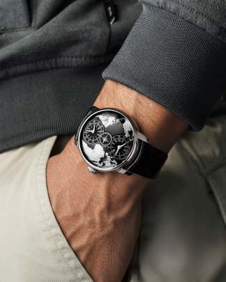 Jacob & Co. The World Is Yours Dual Time Zone (Platinum & Black Dial Edition). Jacob (B)