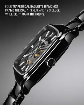 Rado True Square Automatic Skeleton Black High-Tech Ceramic Watch Rado