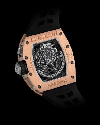 Richard Mille RM 30-01 featuring a striking tonneau-shaped 18K rose gold Richard Mille