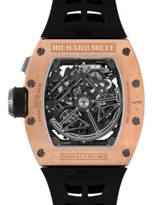 Richard Mille RM 30-01 featuring a striking tonneau-shaped 18K rose gold Richard Mille