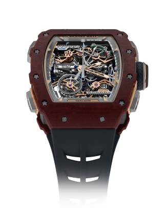Richard Mille RM 41-01 Tourbillon Soccer featuring a striking red carmin Basalt TPT® case Watch Richard Mille