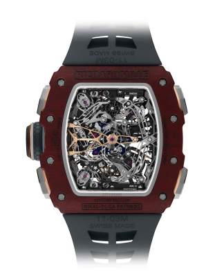 Richard Mille RM 41-01 Tourbillon Soccer featuring a striking red carmin Basalt TPT® case Watch Richard Mille