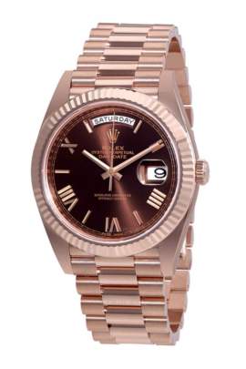 Rolex Day-Date 40 Chocolate Dial 18K Everose Gold President Automatic Watch Rolex