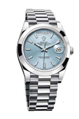 Rolex Day-Date 40 Platinum Presidential Bracelet Ice Blue Motif Dial Watch Rolex