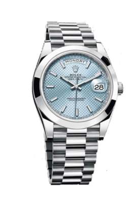 Rolex Day-Date 40 Platinum Oyster Watch – Reference 228236 with Ice Blue Diamond Dial Rolex