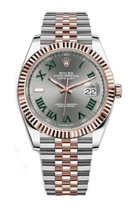 Rolex Everose Rolesor Datejust 36 Watch Diamond Bezel Slate Roman Dial Watch Rolex